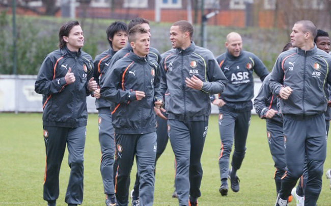 Simon a Feyenoord tréningjén - Fotó: feyenoordtraining.nl