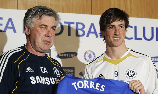 Carlo Ancelotti és Fernando Torres