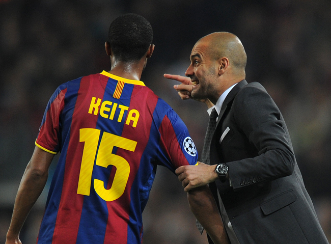 Keita és Guardiola - Fotó: AFP