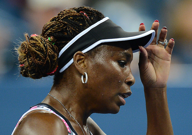 Venus Williams az Angelique Kerber elleni mérkőzésén a US Open 2. fordulójában 2012-ben.