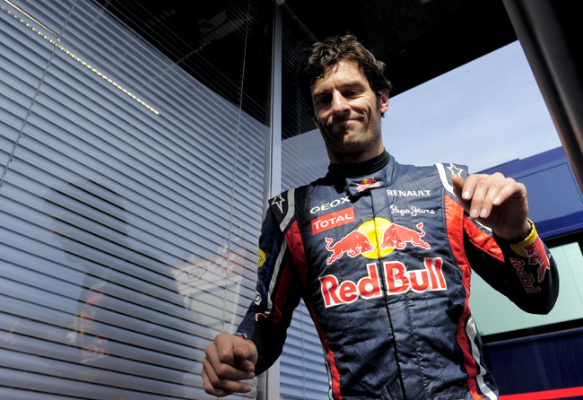 Mark Webber, a Red Bull ausztrál Forma-1-es pilótája.