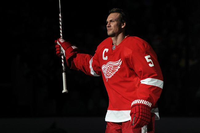Nicklas Lidström, a Detroit Red Wings jégkorongcsapatának legendás svéd védője