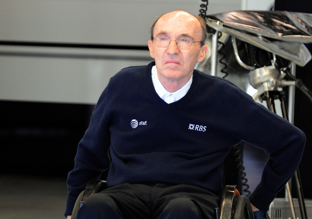 Sir Fank Williams, a Williams Forma-1-es csapat vezetője és többségi tulajdonosa