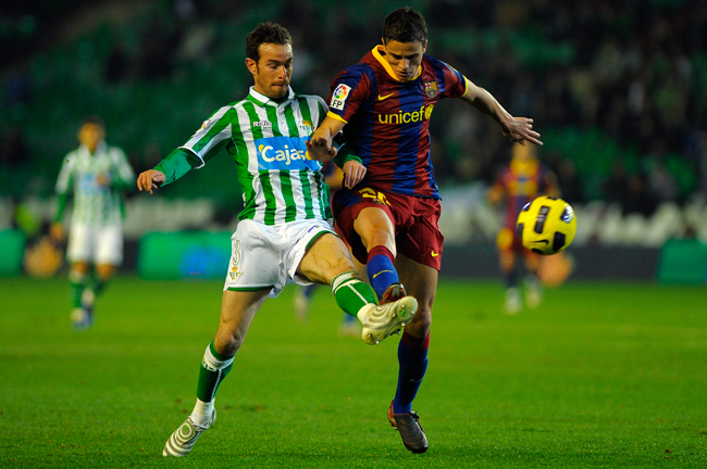 Ibrahim Afellay, a Barcelona holland középpályása a Betis elleni Kiráy Kupa-meccsen. 