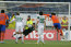 A norvég Aalesund játékosa, a Costa Rica-i Barrantes lövi a büntetőt a Ferencváros hálójába a két csapat Európa Liga mérkőzésén