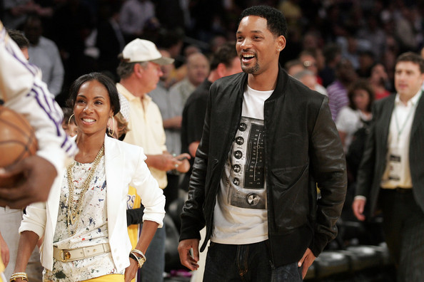 Will Smith filmsztár és felesége Jada Pinkett-Smith a Los Angeles Lakers-Boston Celtics NBA-döntőn