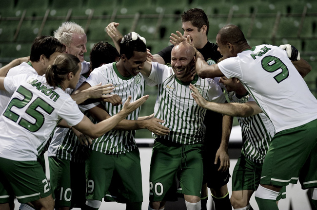 A Ferencváros játékosai ünneplik góljukat (illusztráció) 