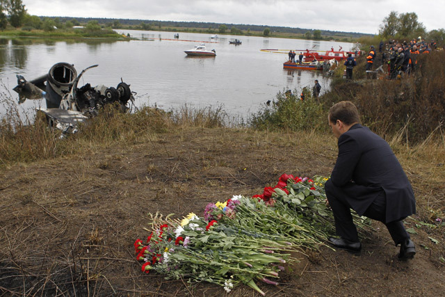 Medvegyev elnök is ellátogatott a tragédia helyszínére