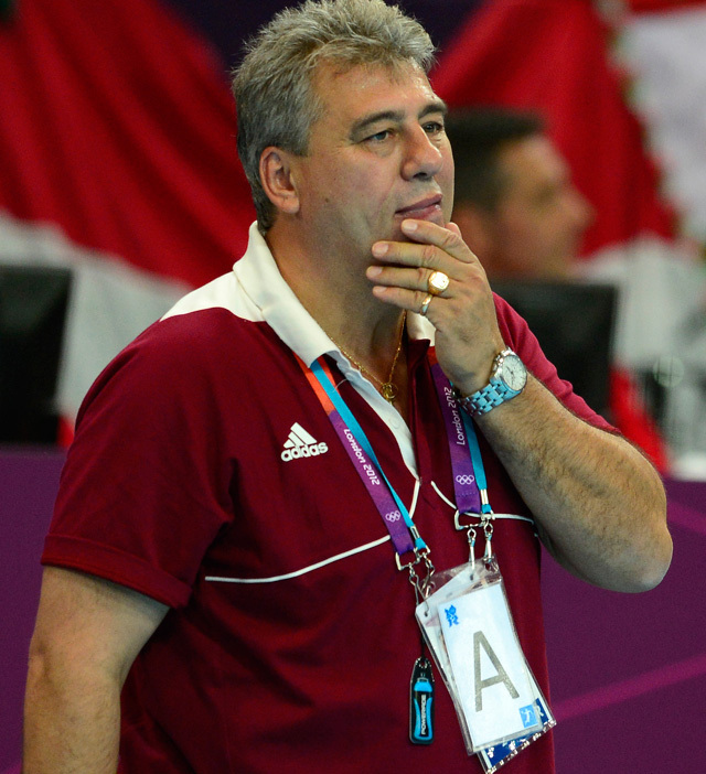Mocsai Lajos a magyar férfi kézilabda-válogatott szövetségi kapitányaként a londoni olimpián 2012-ben.