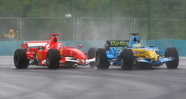 Schumacher és Alonso csatája a 2006-os Magyar Nagydíjon