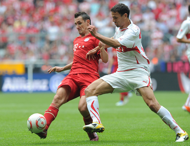 Miroslav Klose, a Bayern München csatára a VfB Stuttgart elleni meccsen.