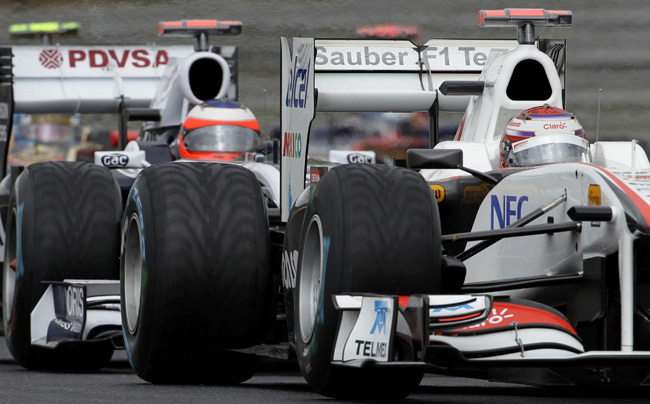 Kobajasi és Barrichello a 2011-es Magyar Nagydíjon