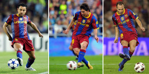 Xavi, Messi és Iniesta összevágva