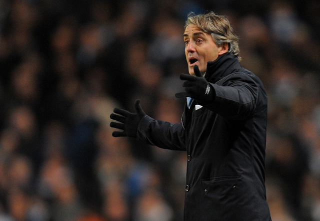 Mancini kiakadt a bírón - Fotó: AFP