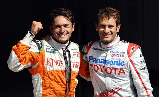 Fisichella és Trulli a 2009-es Belga Nagydíj időmérő edzése után
