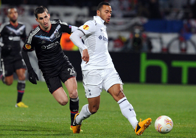 Tottenham-Lyon mérkőzés az Európa Ligában 2013-ban.