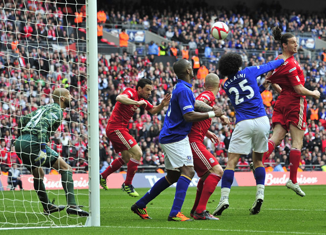 Andy Carroll fejel gólt a Liverpool-Everton (2-1) FA-kupa elődöntőn 