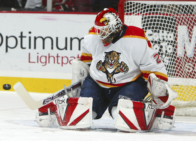 Ed Belfour, az NHL-ben szereplő Florida Panthers kapusa - Fotó: AFP