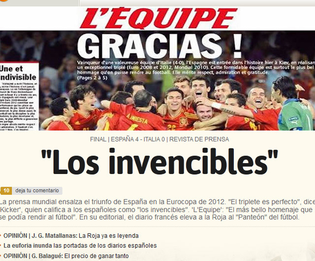 Az AS legyőzhetetlennek titulálta a spanyol válogatottat 