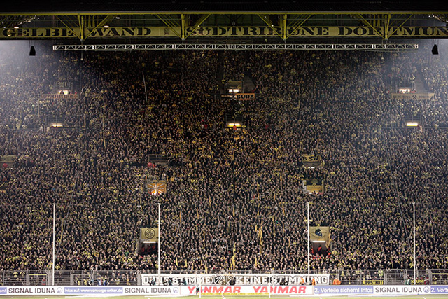 A Borussia Dortmund csapatának lelátója 