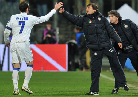 Pazzini és Leonardo a Fiorentina elleni Inter-bajnokin
