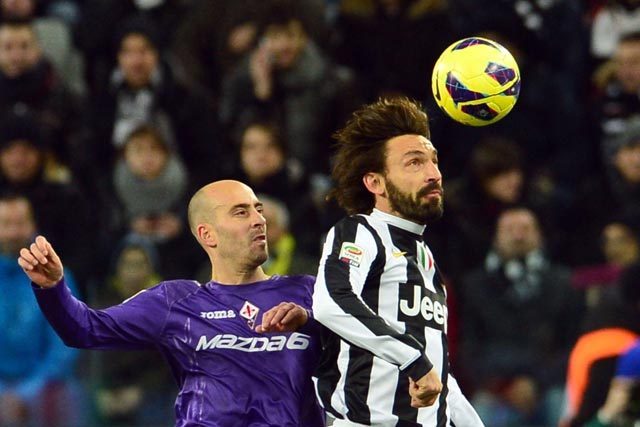 A Juve középpályás sorában valamennyi kulcsember - így a képen látható Pirlo is - végig játszotta a Fiorentina elleni mérkőzést