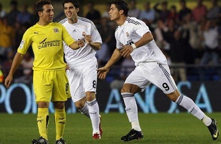 Cristiano Ronaldo a Real Madrid sztárja örül a Villarreal ellen szerzett góljának 
