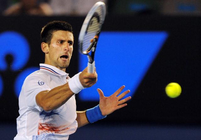 A szerb Noval Djokovics az Australian Open negyeddöntőjében David Ferrer ellen