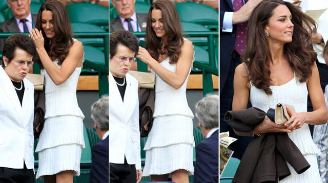 A versenyzők a torna hagyományainak megfelelően a versenyzők csak fehérben léphetnek pályára, így tett Kate Middleton is 