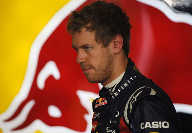Sebastian Vettel a Forma-1-es Spanyol Nagydíj időmérő edzésén 2011 májusában