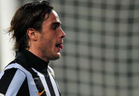 Matri a Juventusban az Inter ellen 2011 februárjában