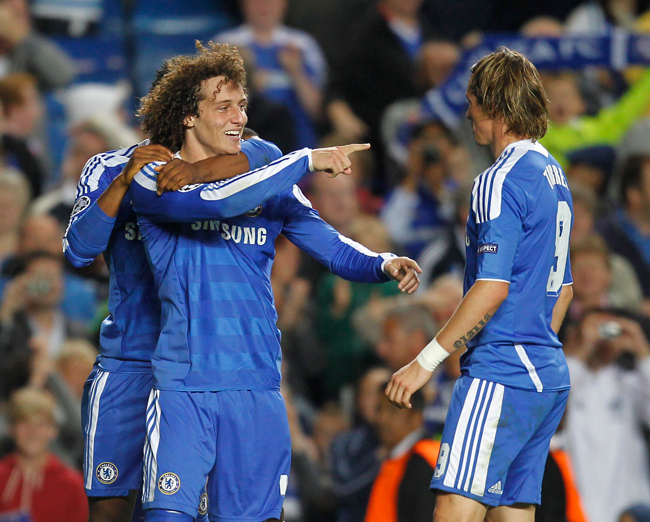 David Luiz (balra) szerezte a Chelse első gólját