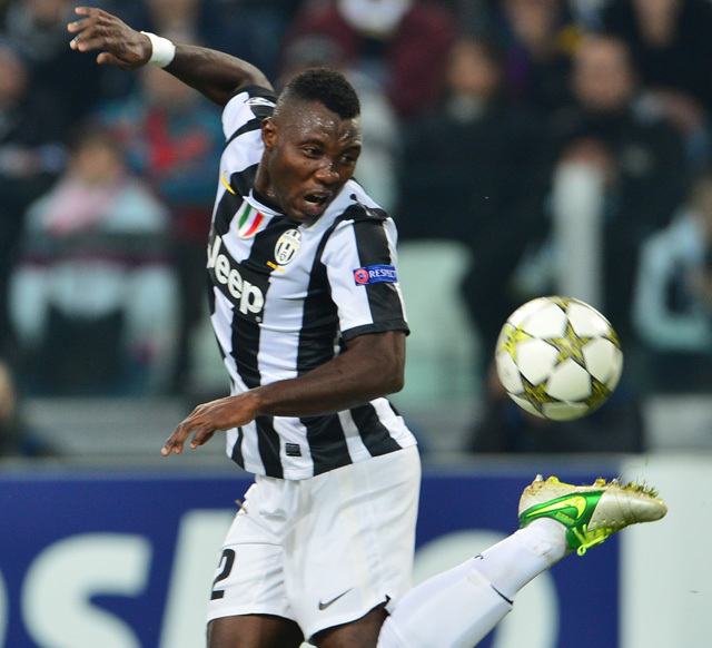 Kwadwo Asamoah a Juventus-Chelsea Bajnokok Ligája-mérkőzésen 2012-ben.