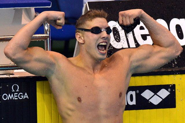 Kozma Dominik a debreceni úszó Európa-Bajnokság 200 méteres gyorsúszás előfutamának győztese 