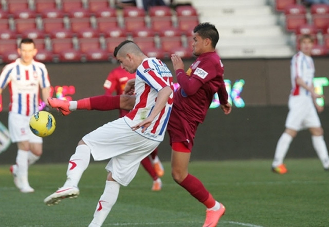 A szerb védő, Milan Perendija (55) sem tudta megakadályozni csapata vereségét a Cluj ellen