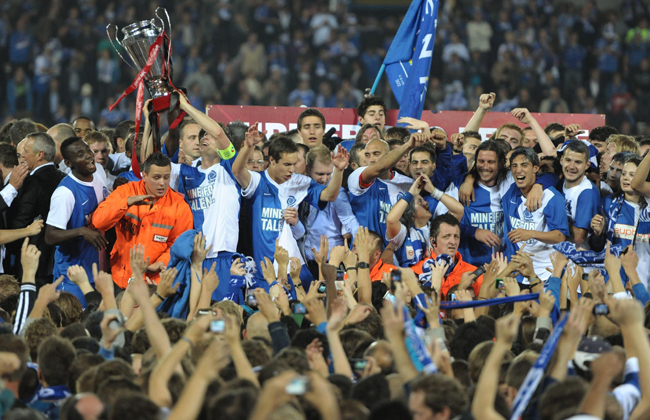 A Genk ünnepli a bajnoki címet - Fotó: AFP