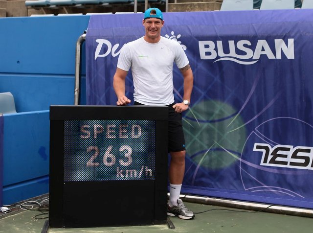 Samuel Groth sebesség rekordját lehet, hogy még évekig nem dönti meg senki sem - Fotó: ATP