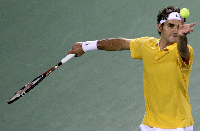Roger Federer a dubaji tornán