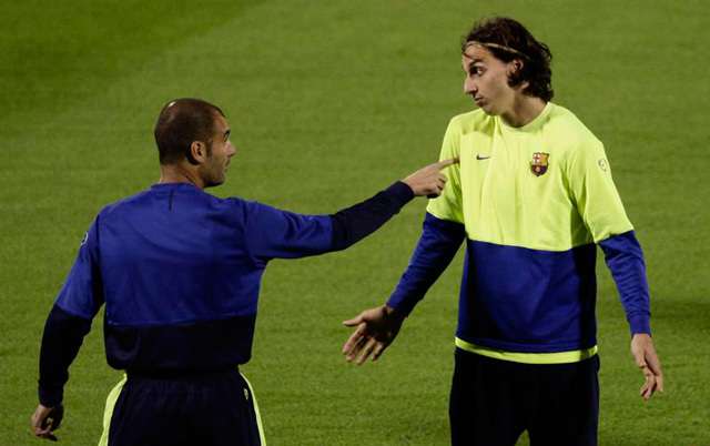 Guardiola és Ibrahimovic még a Barcában