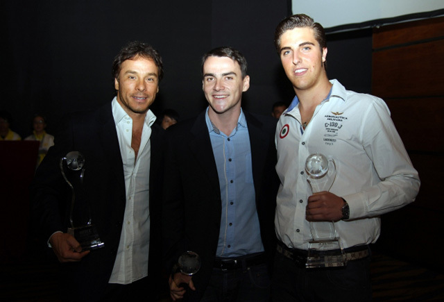 Michelisz Norbert, Pepe Oriola és Stefano D'Aste a WTCC díjátadóján 2012-ben.