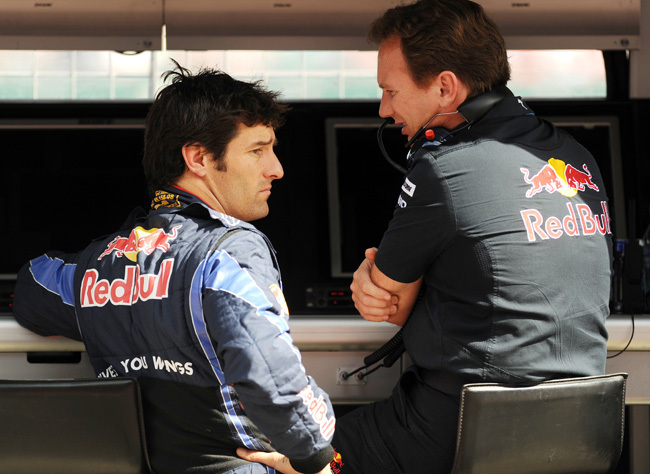 Christian Horner és Mark Webber a 2011-es Formula-1-es Brit Nagydíjon