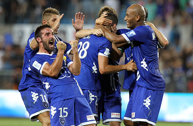 Az utolsó pillanatokban aratott sikerült ünneplik a Bastia játékosai - Fotó: AFP