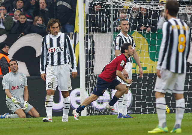 Cossu góljával okozott meglepetést a Cagliari a Juventus otthonában - Fotó: AFP