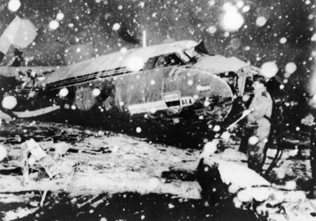 A Manchester United repülőgépe az 1958-as müncheni légikatasztrófa után