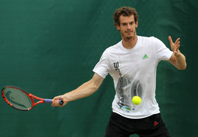 Andy Murray edz a wimbledoni tenisztorna alatt 2011 júniusában