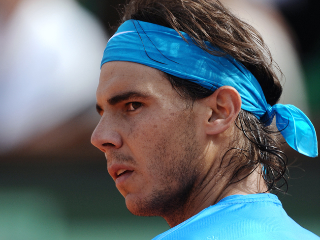 Rafael Nadal, a Roland Garros első fordulójában a John ismer elleni mérkőzésen.
