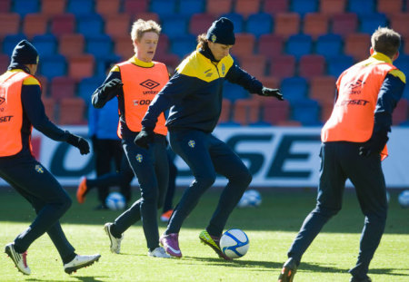 Svédország edzése a Moldova elleni hazai Eb-selejtezőre 2011 márciusában