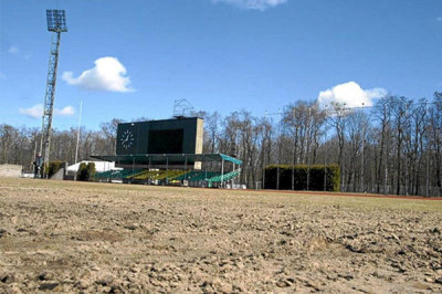 A kaunasi focipálya, ahol Spanyolországnak játszania kellene a Litvánia elleni Eb-selejtezőn 2011. március 29-én