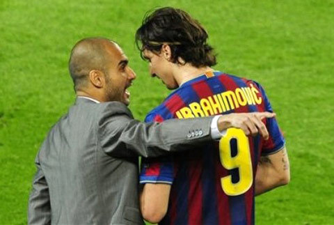 Guardiola és Ibrahimovic - Fotó: AFP